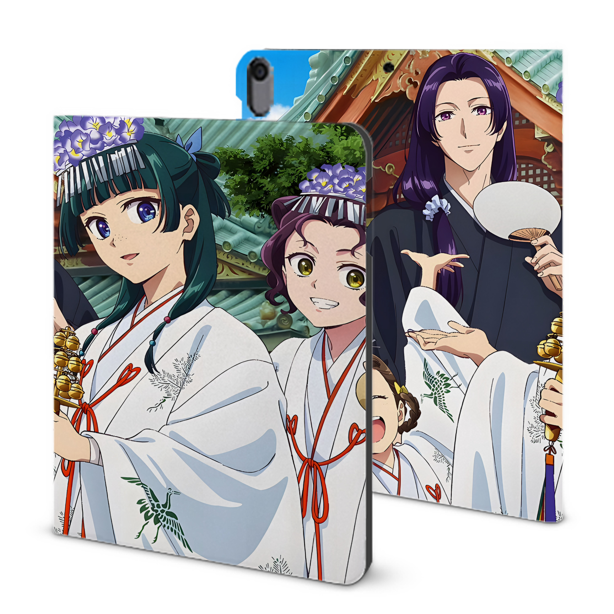 （画像用） 薬屋のひとりごと The Apothecary Diaries IPad ケース ブック型 PUレザー TPU 耐衝撃 軽量 薄型 ペン収納なし 全面保護 IPad 各モデル対応